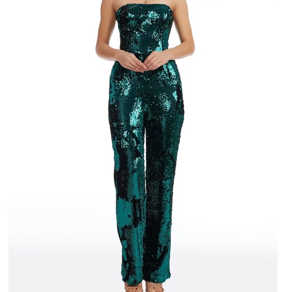 Glitter Jumpsuit With Nordstrom Sequin Jumpsuit Dress The Population  Emerald Green Sequin Strapless Jumpsuit